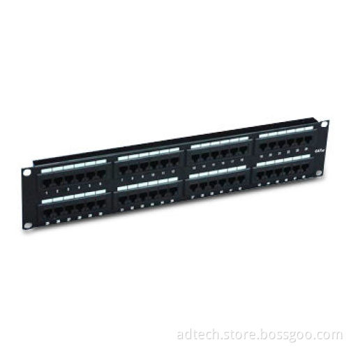 Cat5e Patch Panel, UTP Unshielded, RJ45 48 Ports, 19-inch Rack Mount, 2U and UL Approved